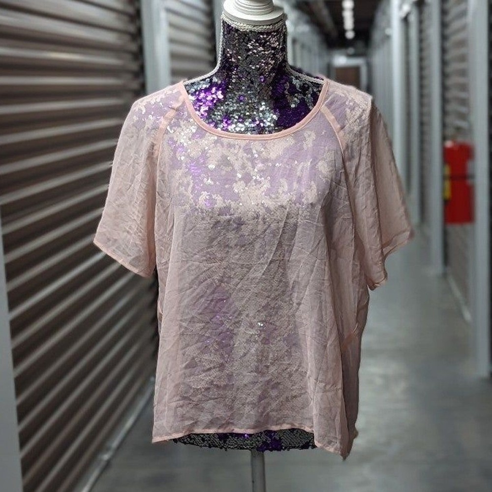 Balletcore Fairy Soft Girl Minimalist Flowy Pink Blouse NWT Buffalo Small Top